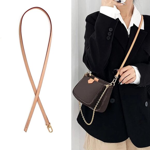 New Genuine Vachetta Leather Crossbody Replacement Straps for Various Purses - Picture 3 of 5